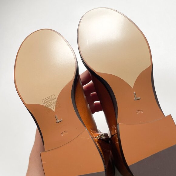 Lafayette 148 Wren Riding Boot in Vachetta Leather Copper EU 37.5 US 7.5 NEW - Picture 7 of 14